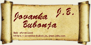 Jovanka Bubonja vizit kartica